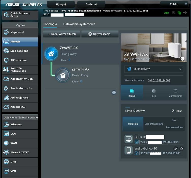 ASUS ZenWiFi AX XT8 (1-PAK), AX6600, WiFi6, AiMESH, 2.5GbE, Gw, FV23