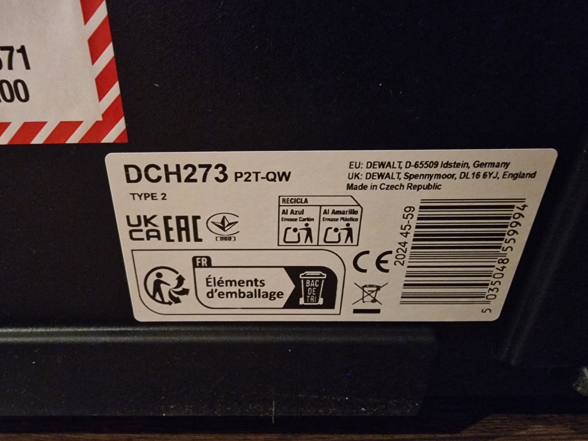DeWalt DCH273P2T-QW 18 V 2x 5AH, nowa