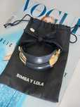 Pulseira em pele e metal dourado Bimba y Lola