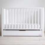 Łóżeczko niemowlece Woodies Smooth cot 120x60 biale przewijak szuflada