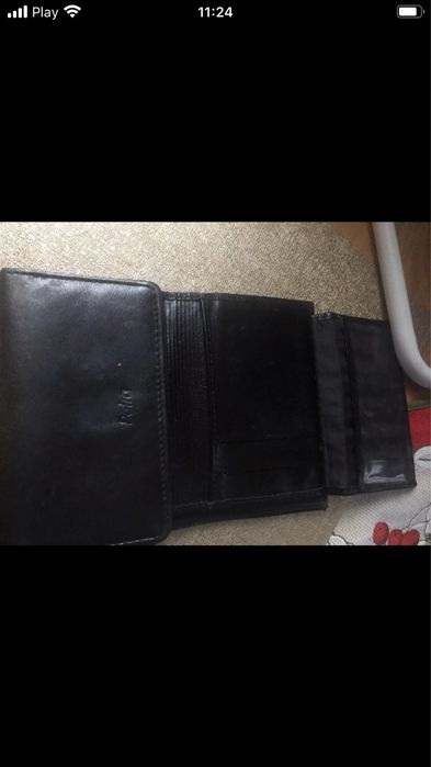 Czarny portfel danski Patra ze skóry średni.