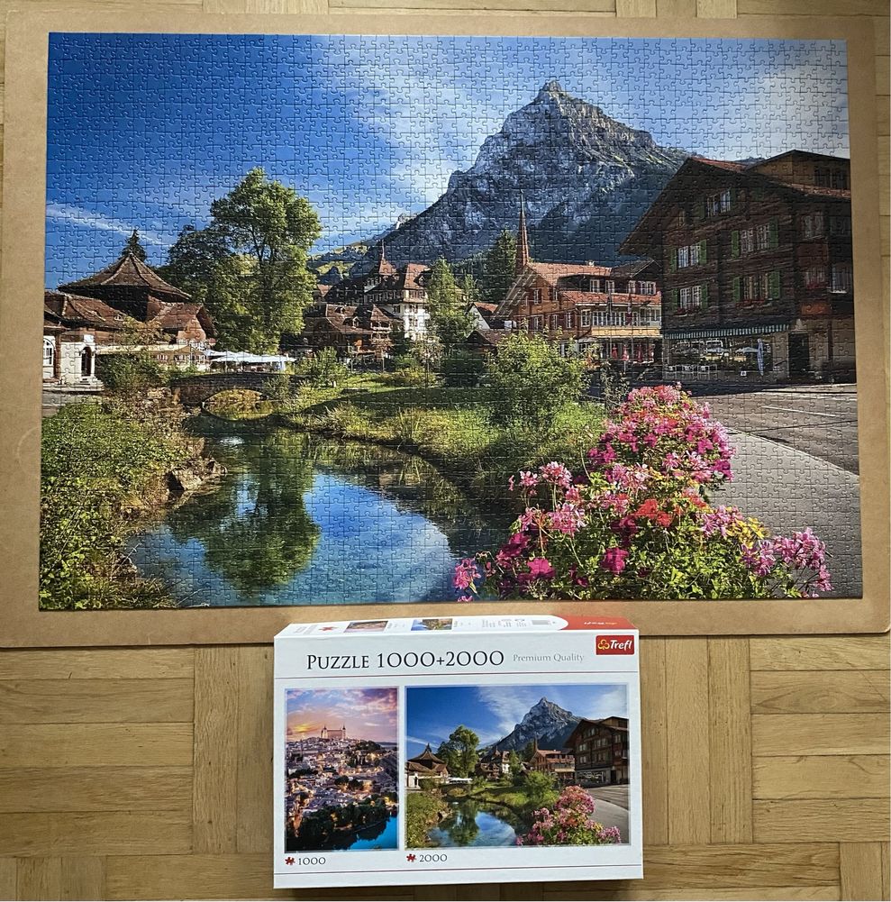 Puzzle Trefl 1000 + 2000, Toledo, Hiszpania i Alpy latem