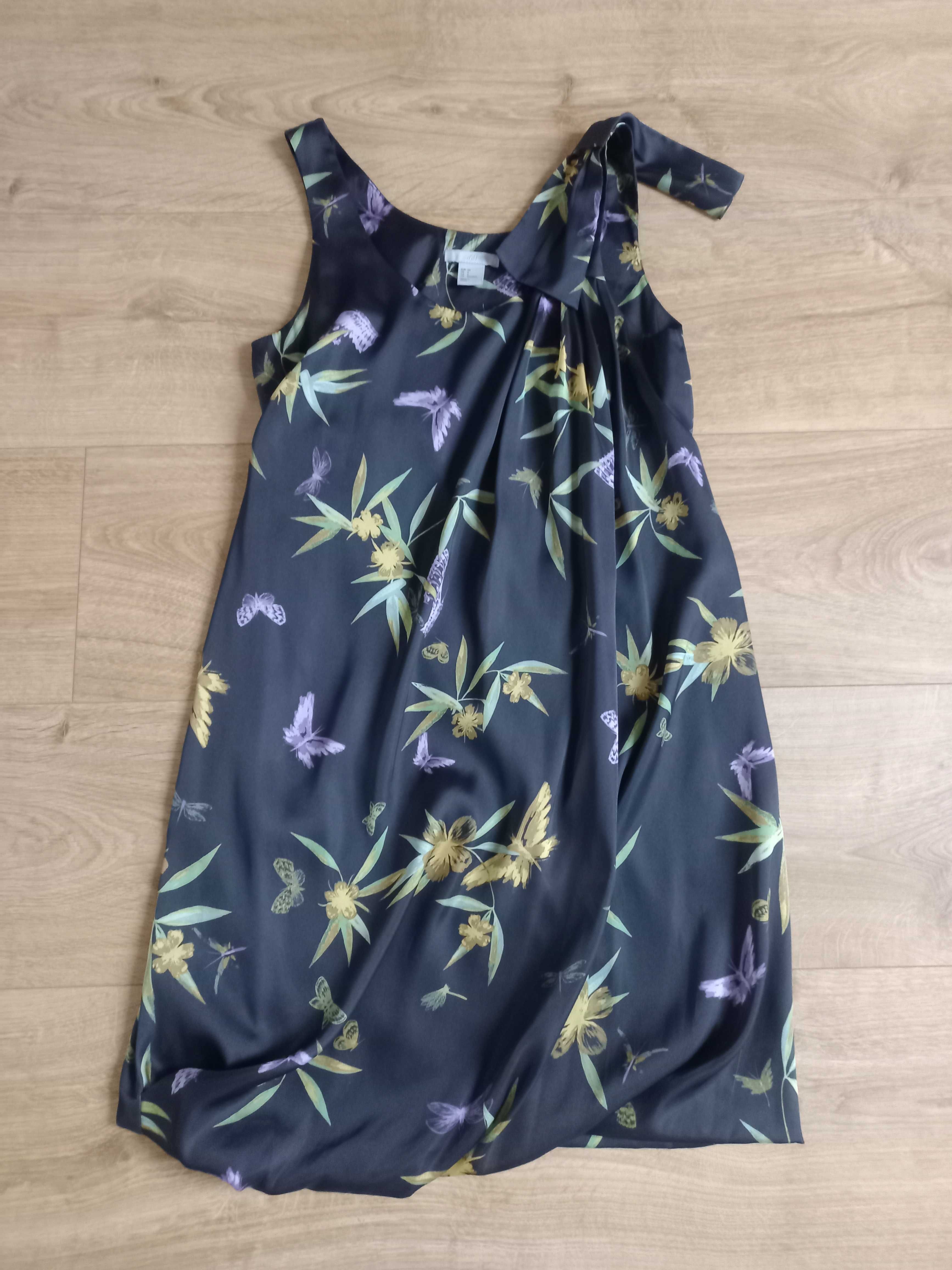 Sukienka H&M satynowa w kwiaty