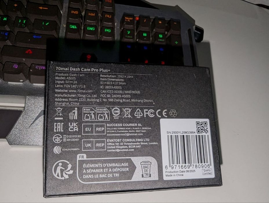 Видеорегистратор 70mai Dash Cam pro plus a500s