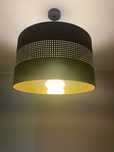 Nowoczesna Czarna lampa okrągła ze złotym wisząca 50cm Lighting abażur