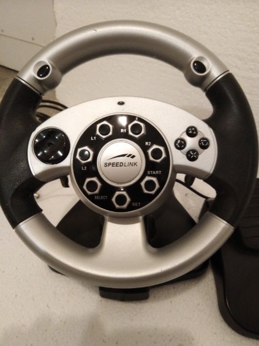 kierownica do PC/PS2 w idealnym stanie Speed Link Silver Wheel