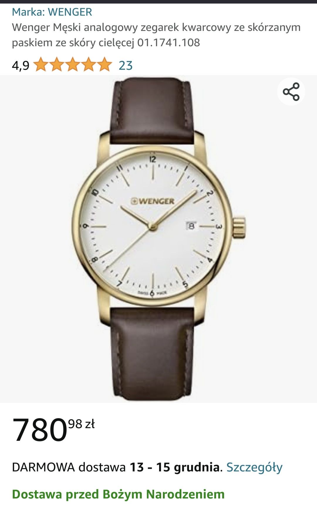 Nowy Zegarek szwajcarski Wenger 01.1741.108 Urban Classic