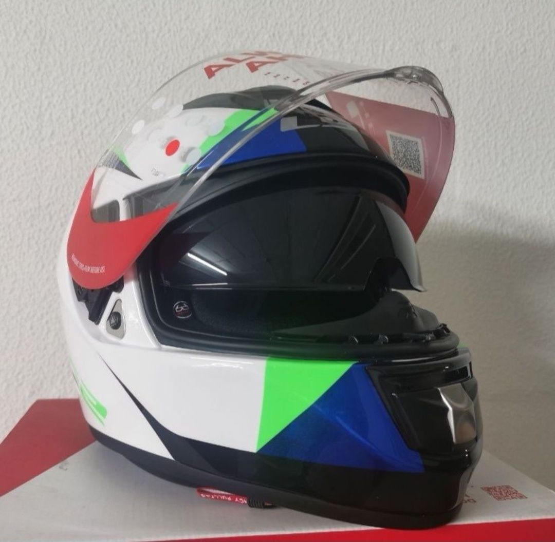 Capacete LS2 FF397 Vector White / Green Gloss ( M )( NOVO )