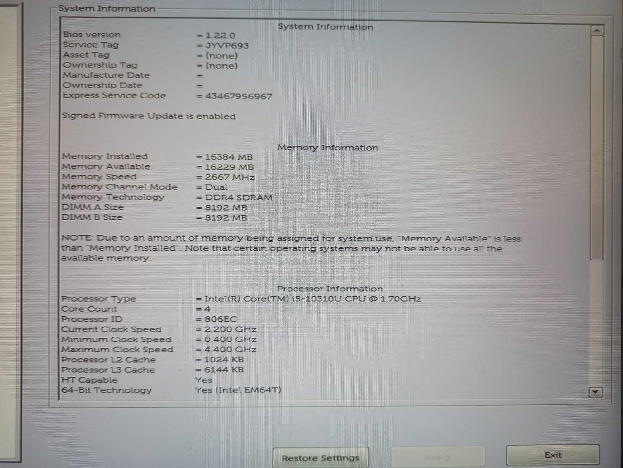 Dell Latitude 5410 14" Full HD / i5-10310U / RAM 16 Gb / SSD 256 Gb