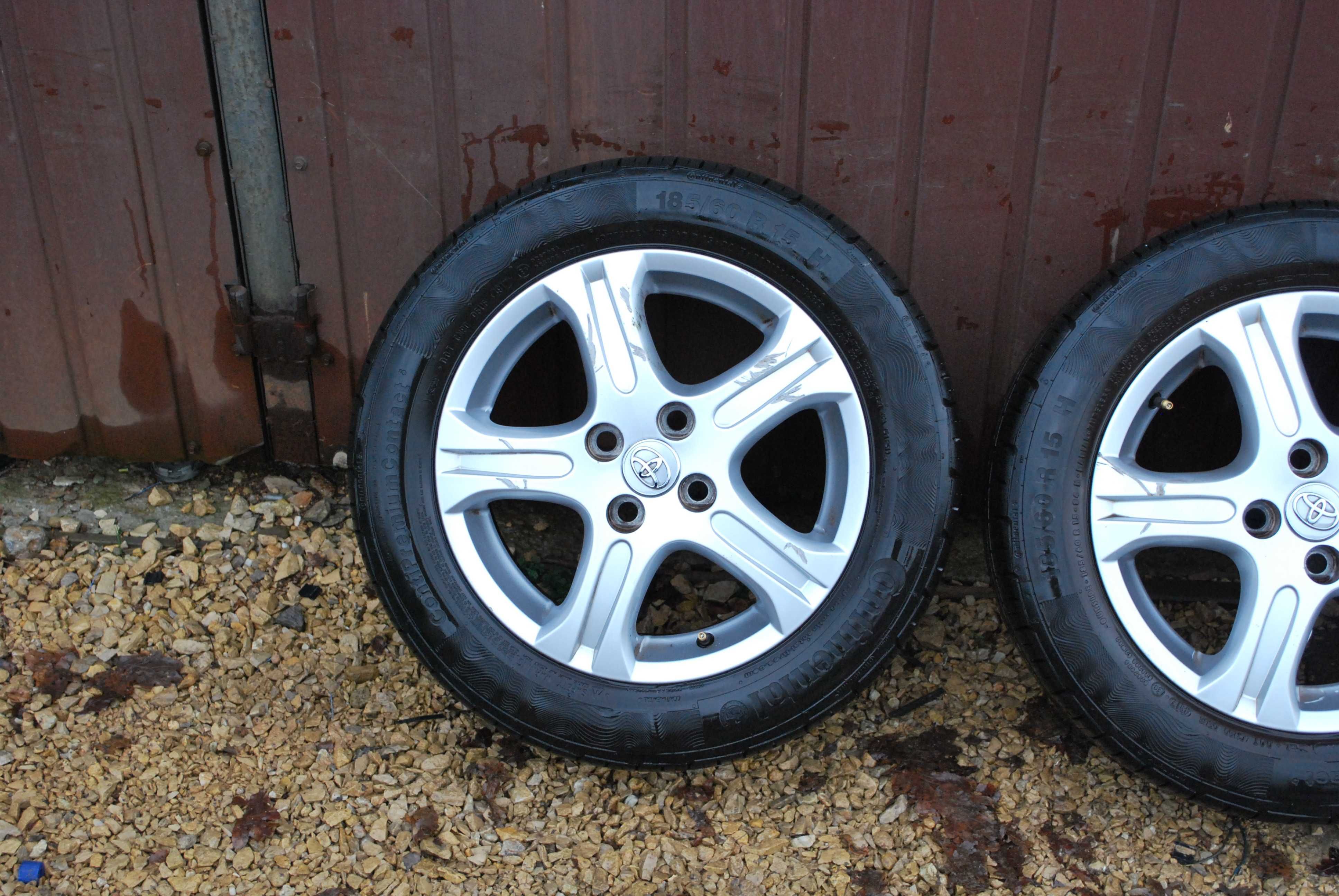 Koła 185/60 R15 4x100 Alufelgi + opony letnie 4x6mm Toyota Yaris