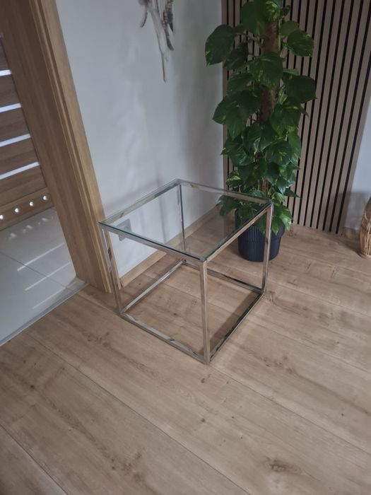 Stolik kawowy srebrny