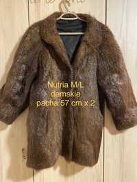 Nutria M / L. krótkie futro naturalne damskie Y2k brązowe Vintage