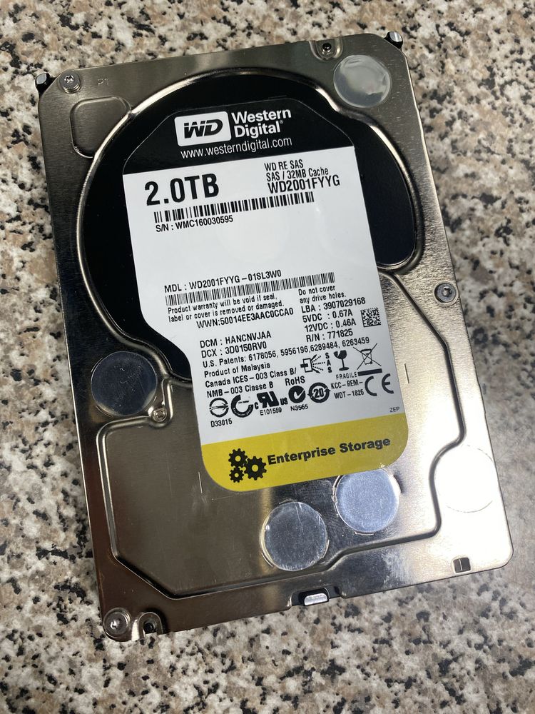 Жесткий диск для сервера Western Digital 2TB New