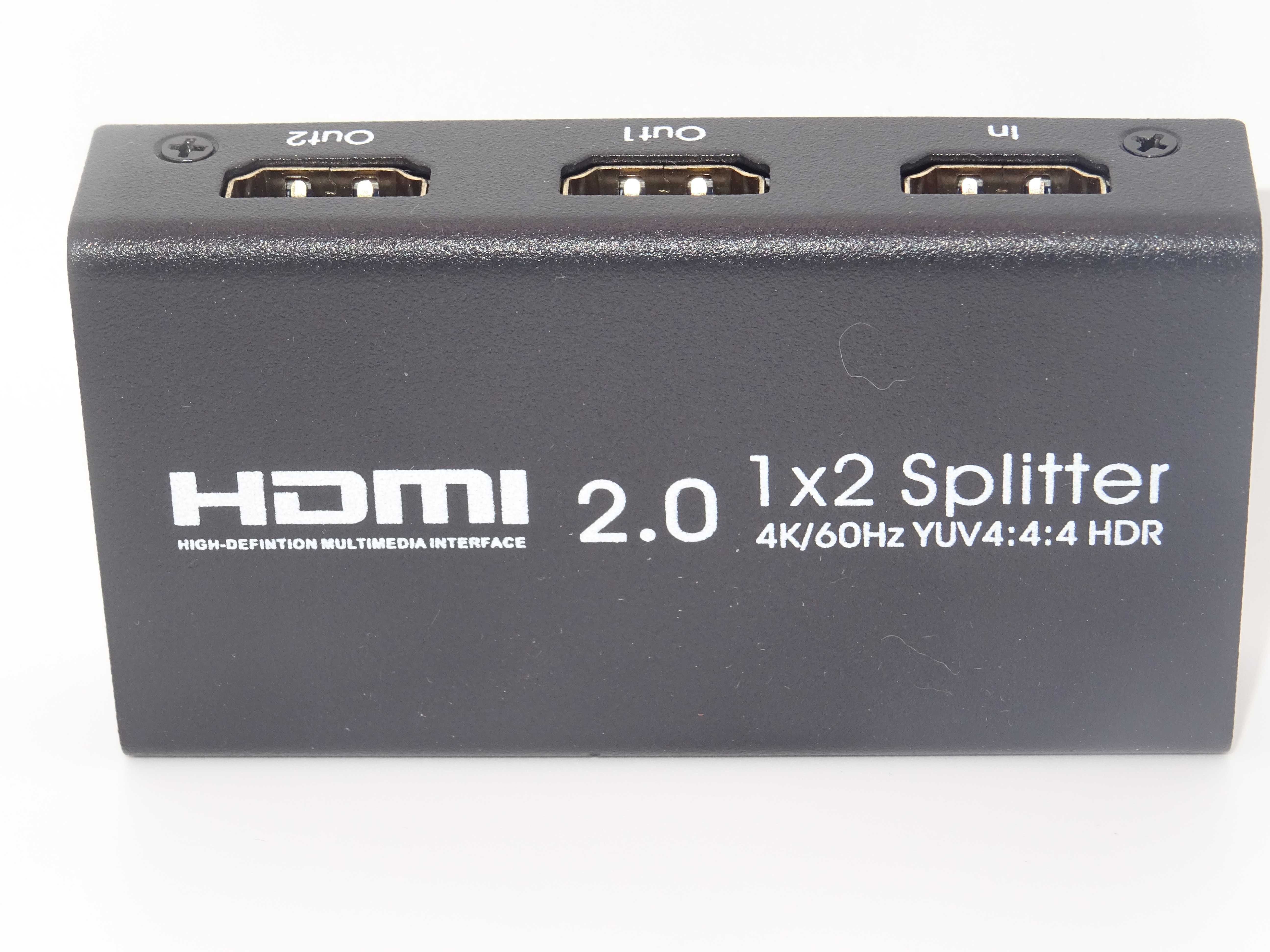 Rozgałęźnik, rozdzielacz HDMI 2.0 1X2 Splitter 4K/60Hz YUV4:4:$ HDR