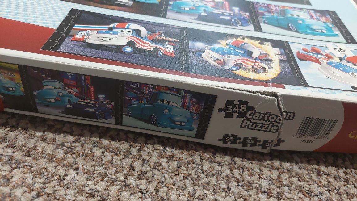 duze puzzle zygzak mcqueen auta cars złomek 348 elementów