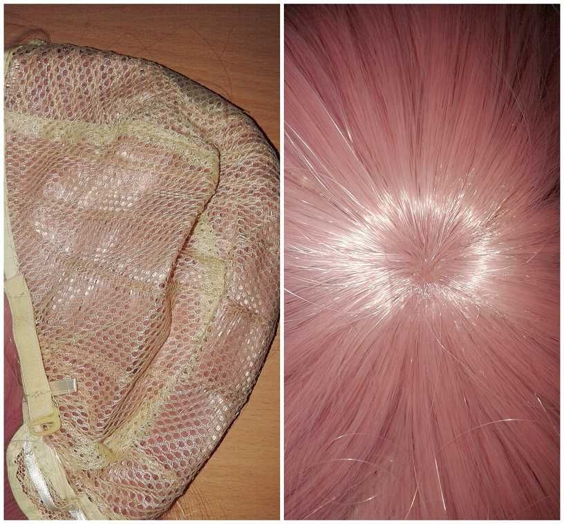 Krul Tepes Różowa długa prosta peruka z kitkami grzywką cosplay wig