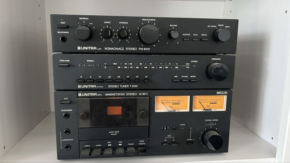 Zestaw Unitra 8010 magnetofon tuner wzmacniacz PRL vintage