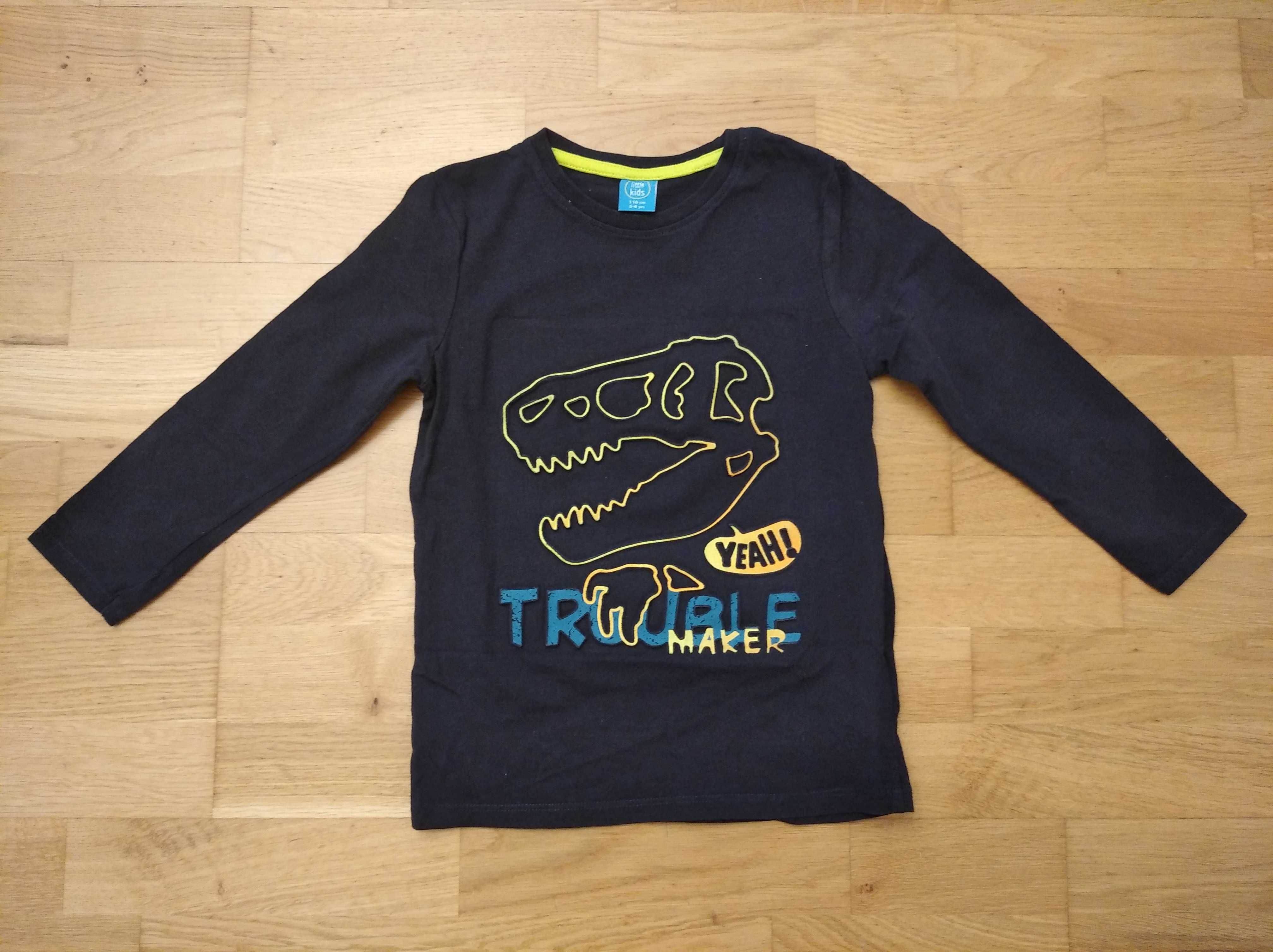 Bluzka Little Kids 116 dinozaur chłopięca długi rękaw koszulka t-shirt