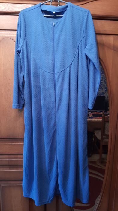 Платье домашнее стрейчевое с карманами, размер 52