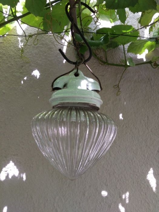 Lampa sufitowa antyczna porcelanowa szklana