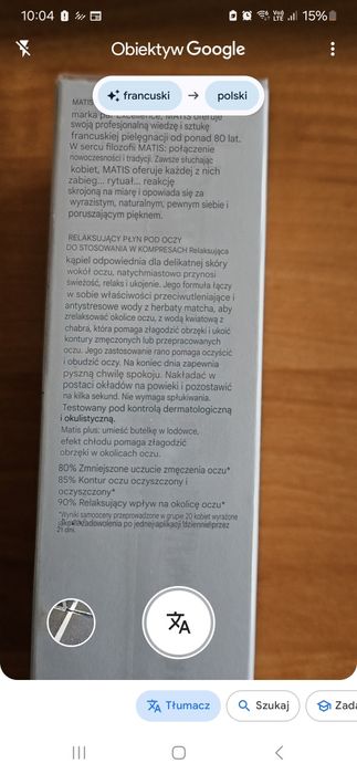 Nawilżający krem pod oczy Matis