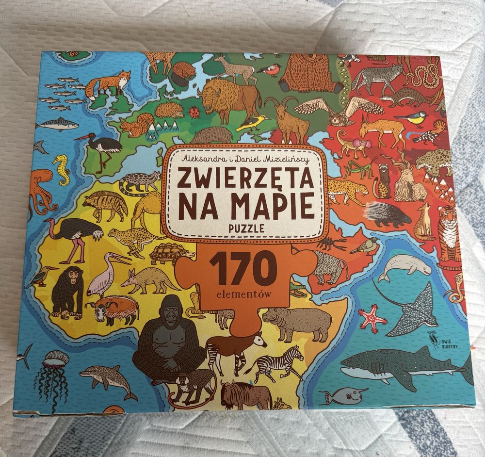 Zwierzęta na mapie puzzle