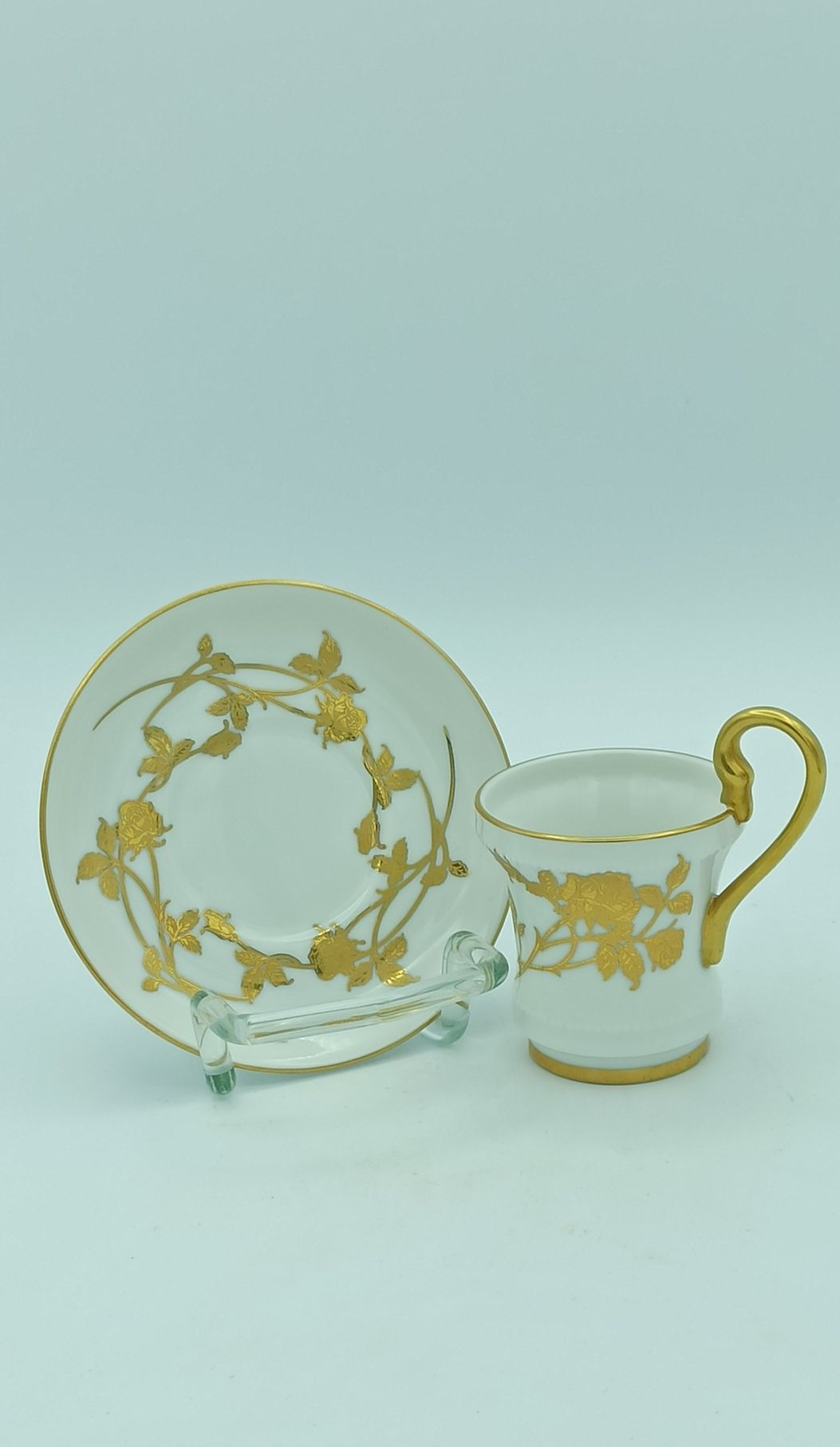 Porcelana Japonia OHC, OHASHI, DUO Mokka Złocona  wzór 1932r.