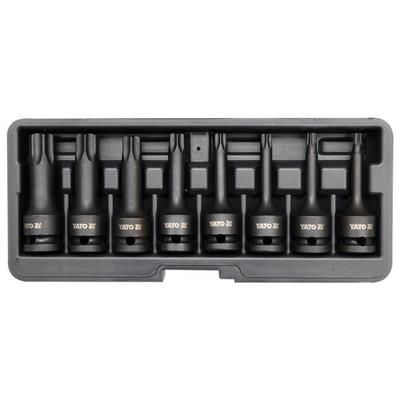 Klucze udarowe trzpien torx 1/2" T30-T80 8szt Yato