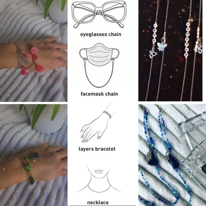 Correntes para oculos e mascaras