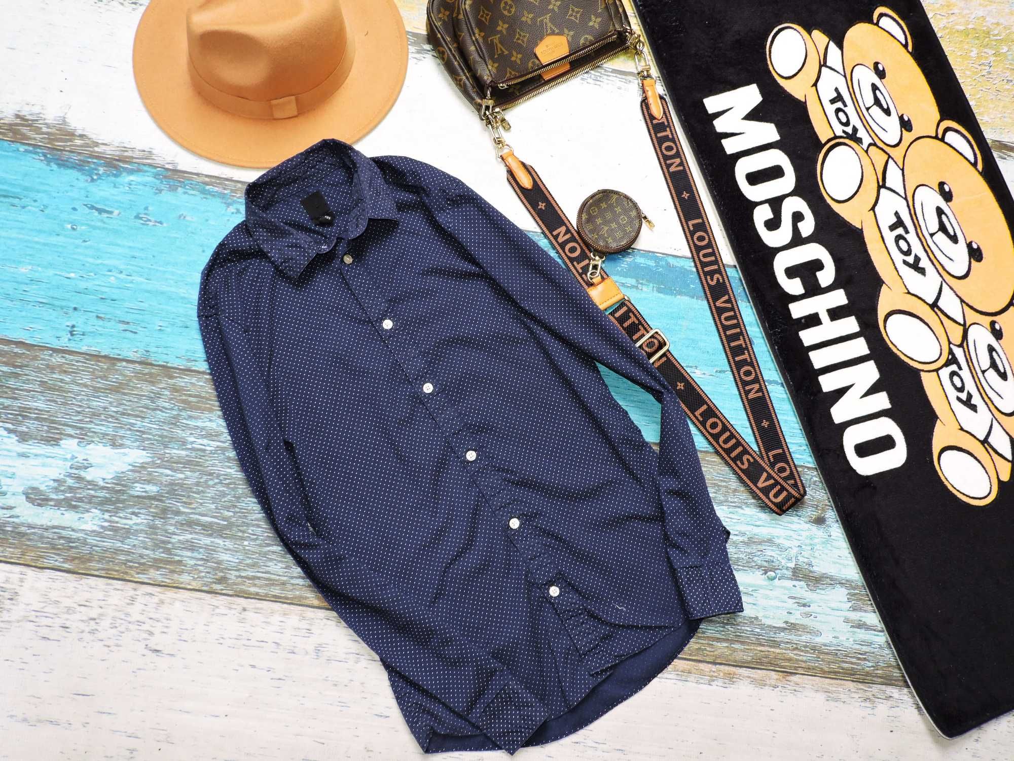 H&M Męska koszula slim fit groszki S
