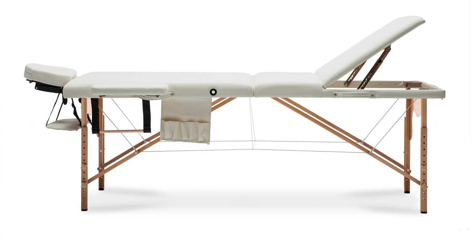 Stół, łóżko do masażu 3-segmentowe drewniane XXL
