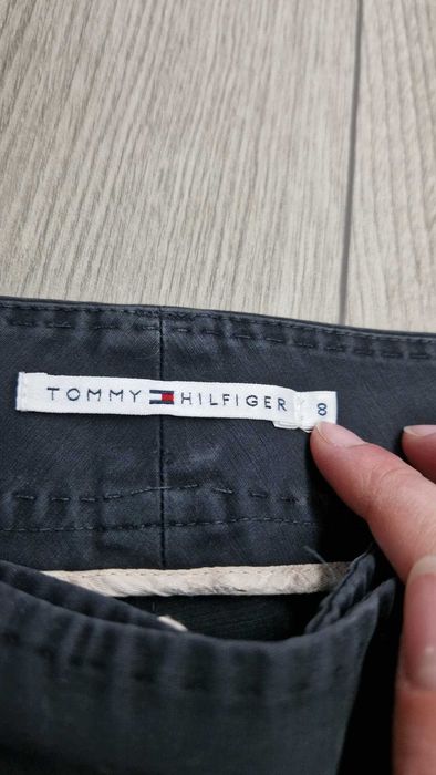 Czarne spodnie proste szerokie nogawki Tommy Hilfiger 38/M bawełna