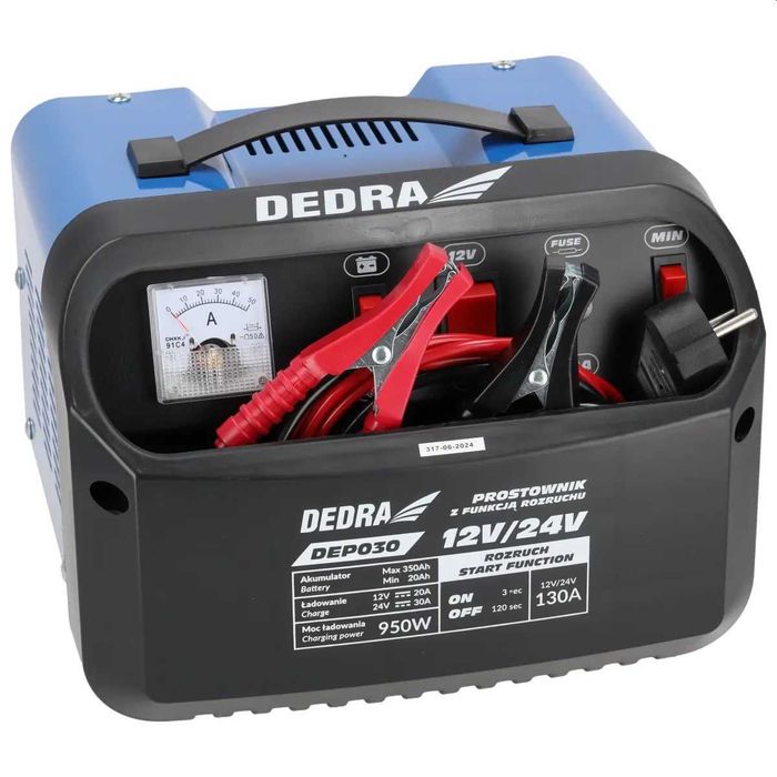 Prostownik z rozruchem DEDRA DEP030 rozruch akumulator 12/24V 20-350Ah