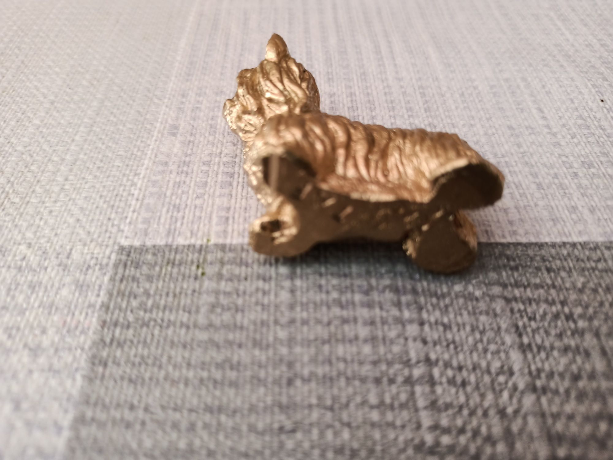 Figurka mosiężna pies piesek york miniatura mosiądz