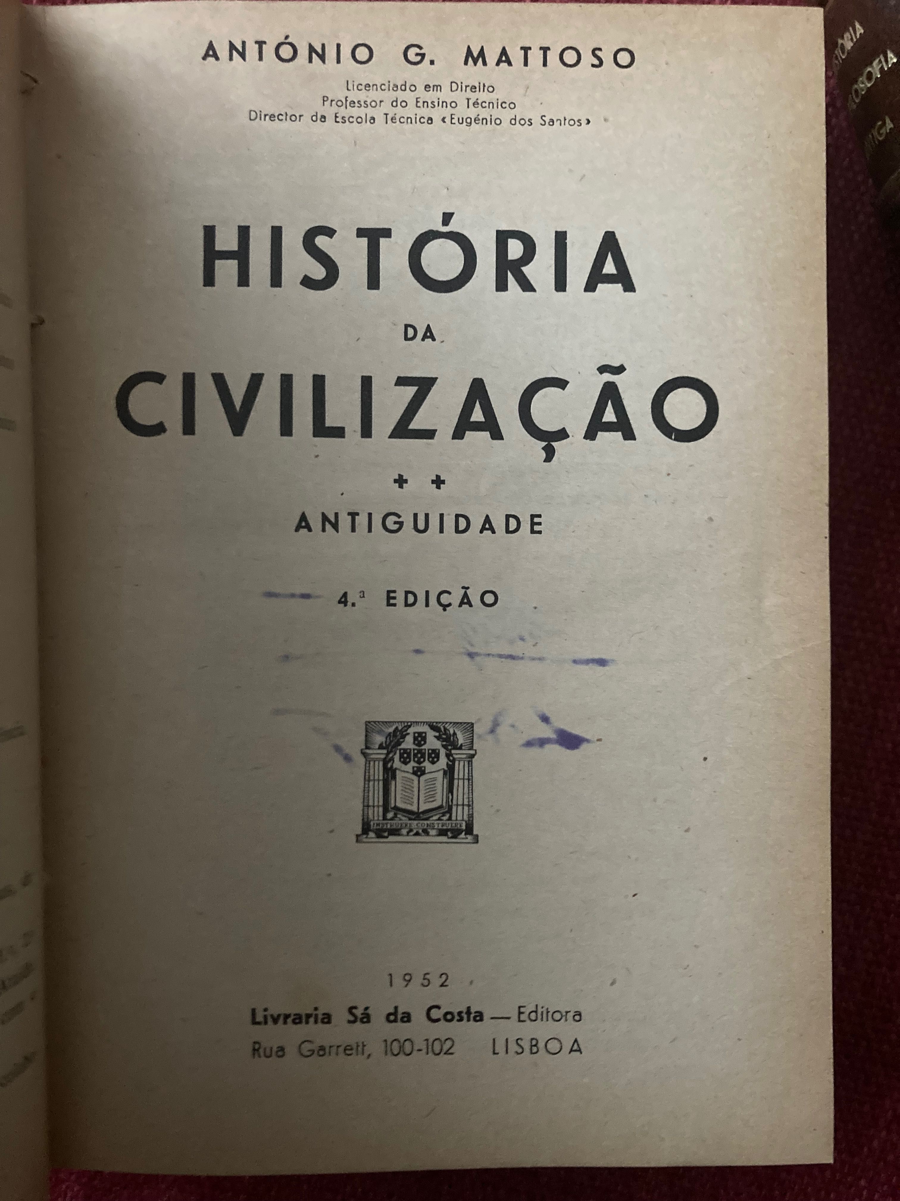 História da Civilização e Apontamentos História da Filosofia Antiga