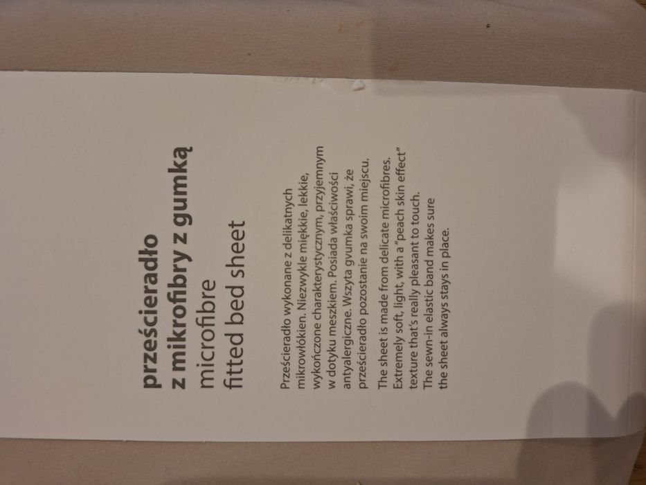 Prześcieradło z mikrofibry z gumką