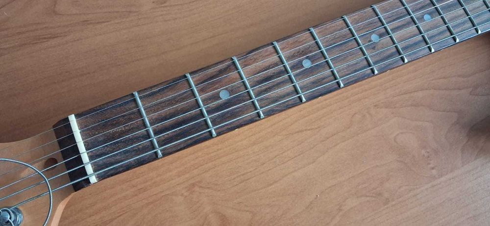 Gitara elektryczna Sounder, kabel, piec, pokrowiec
