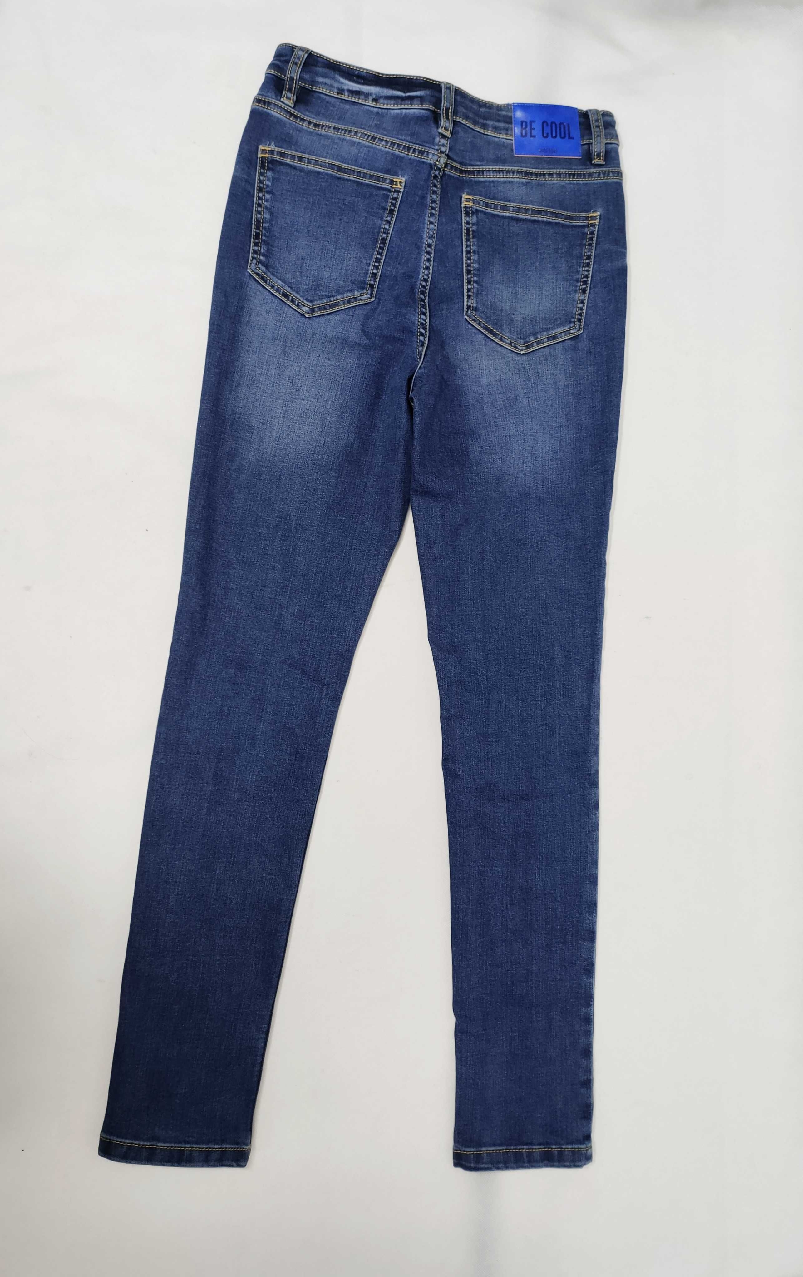 Spodnie jeansowe z wysokim stanem granatowe JENNYFER 34 XS SP0104