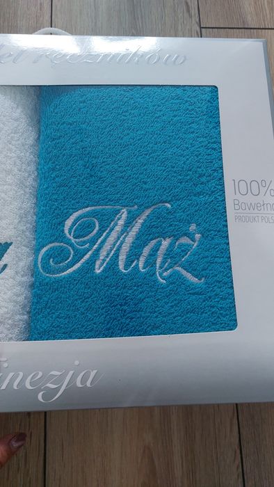 Komplet 2 ręczników mąż żona 70x140cm Finezja