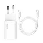 Szybka ładowarka sieciowa Baseus Si USB-C 25W 3A z kablem USB-C / USB-