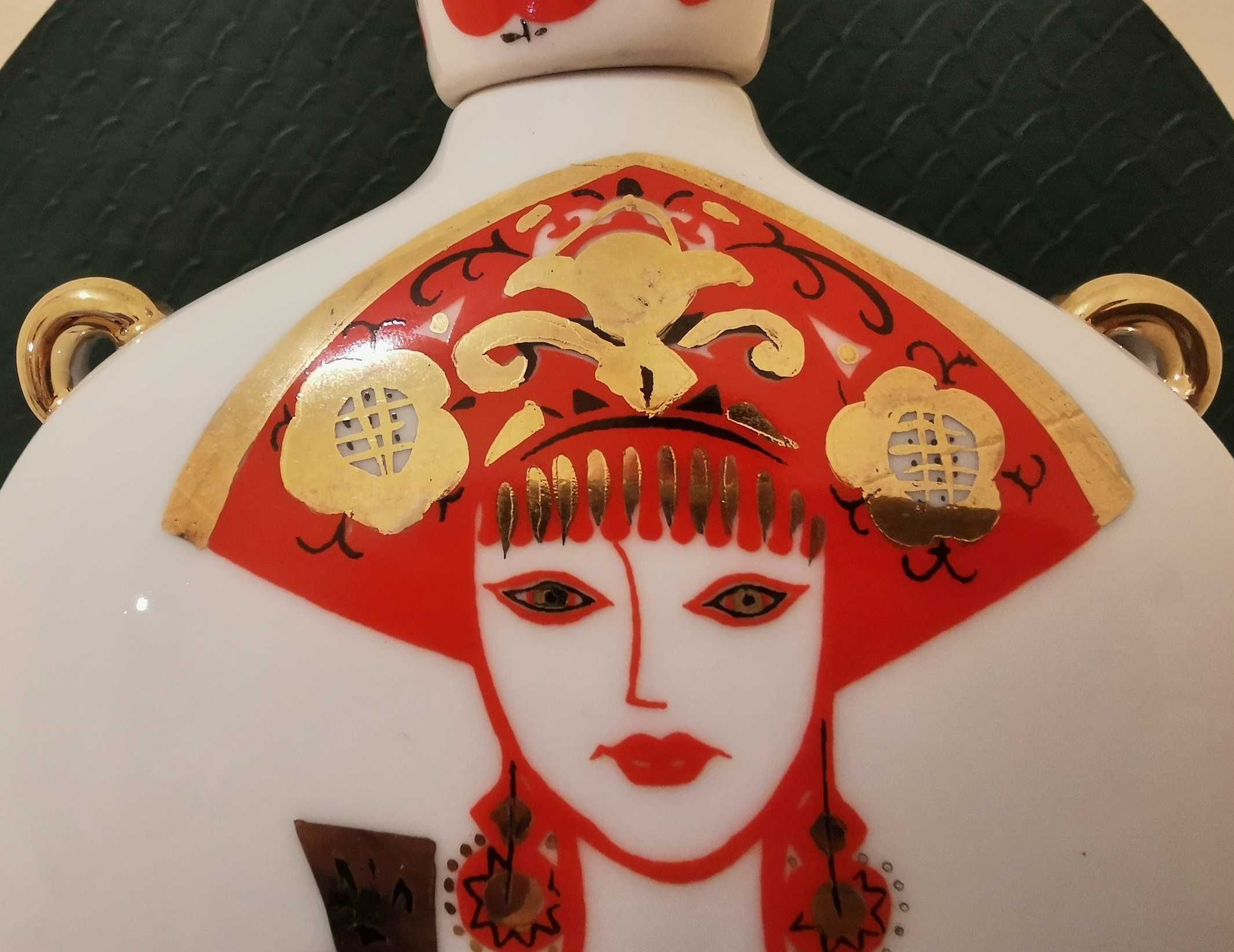 ŁOMONOSOW karafka porcelana rosyjska, złoto 22 karaty