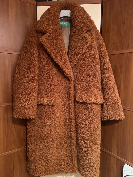 Płaszcz futerkoBENETTON by boucle oversize r.S/M