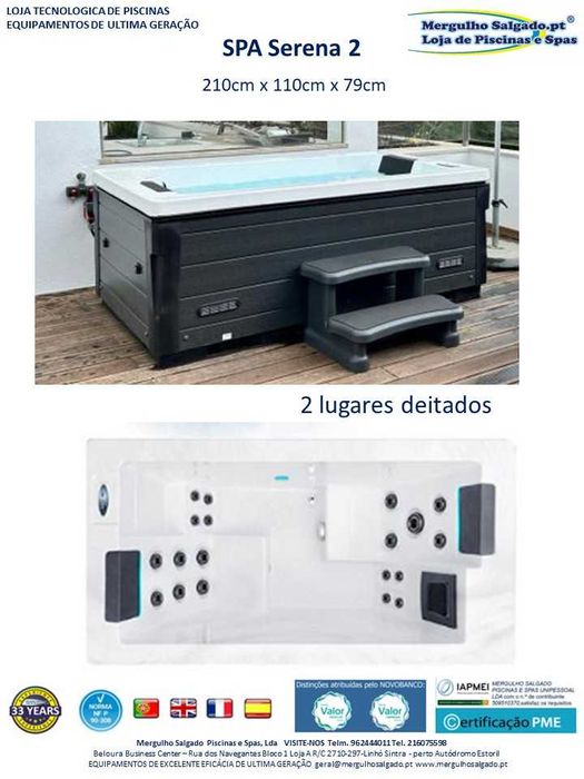 2 lugares spa Jacuzzi para o seu terraço ou varanda Mergulho Salgado