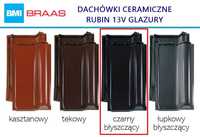 Dachówka ceramiczna Braas Rubin 13V czarny błyszczący podstawa