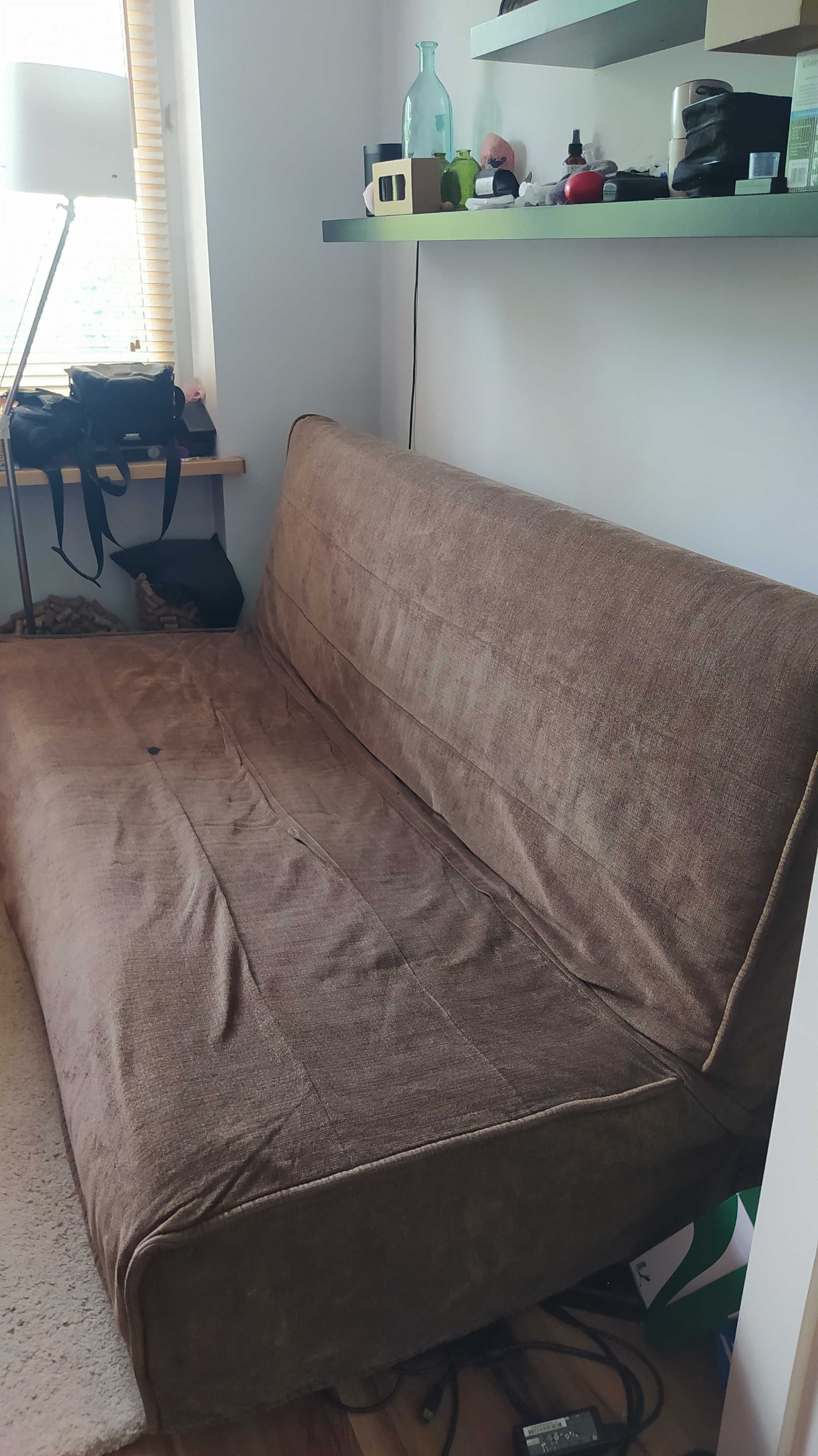 Sofa IKEA Beddinge  140x200  z pojemnikiem na pościel, brązowa