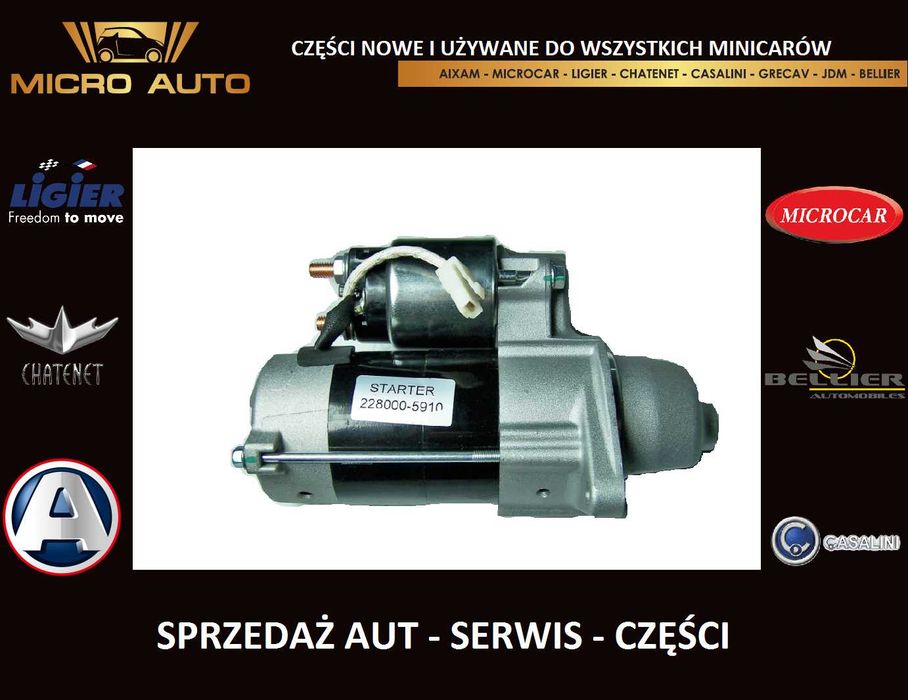Rozrusznik Kubota Aixam Ligier Microcar JDM Grecav Chatenet 585