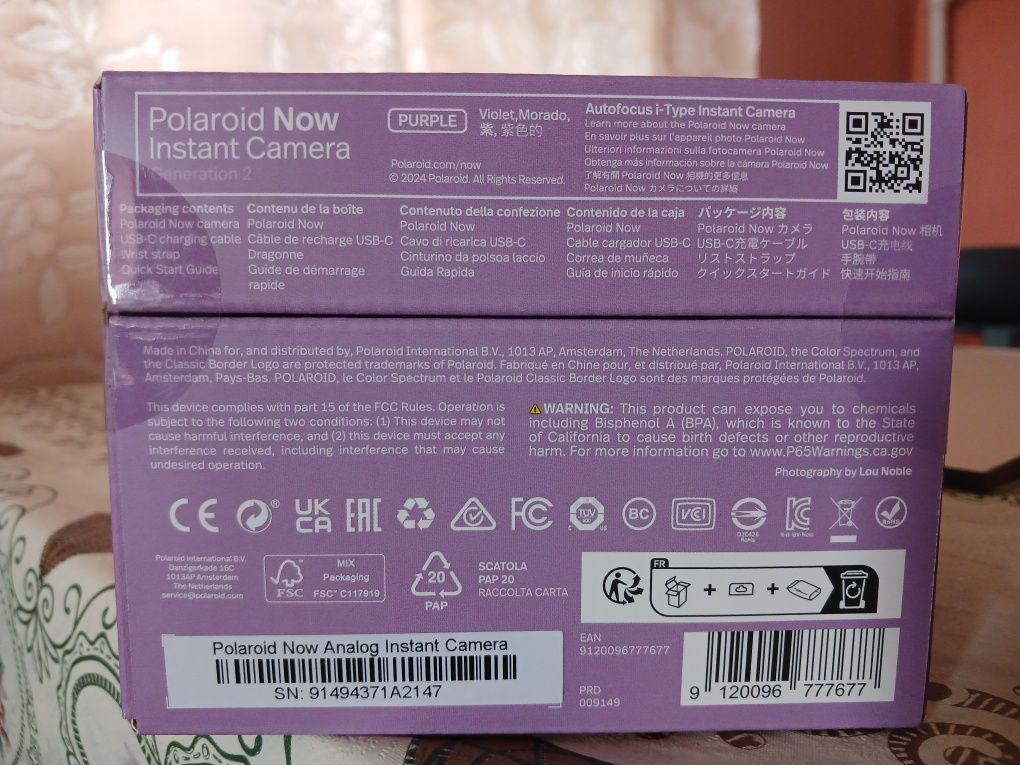 Набір камера миттєвого друку Polaroid Now Gen 2 Purple + 8 фото