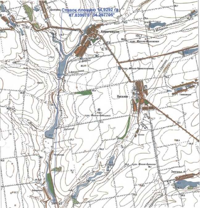 Оренда земельної ділянки водного фонду, площа 34,8437.