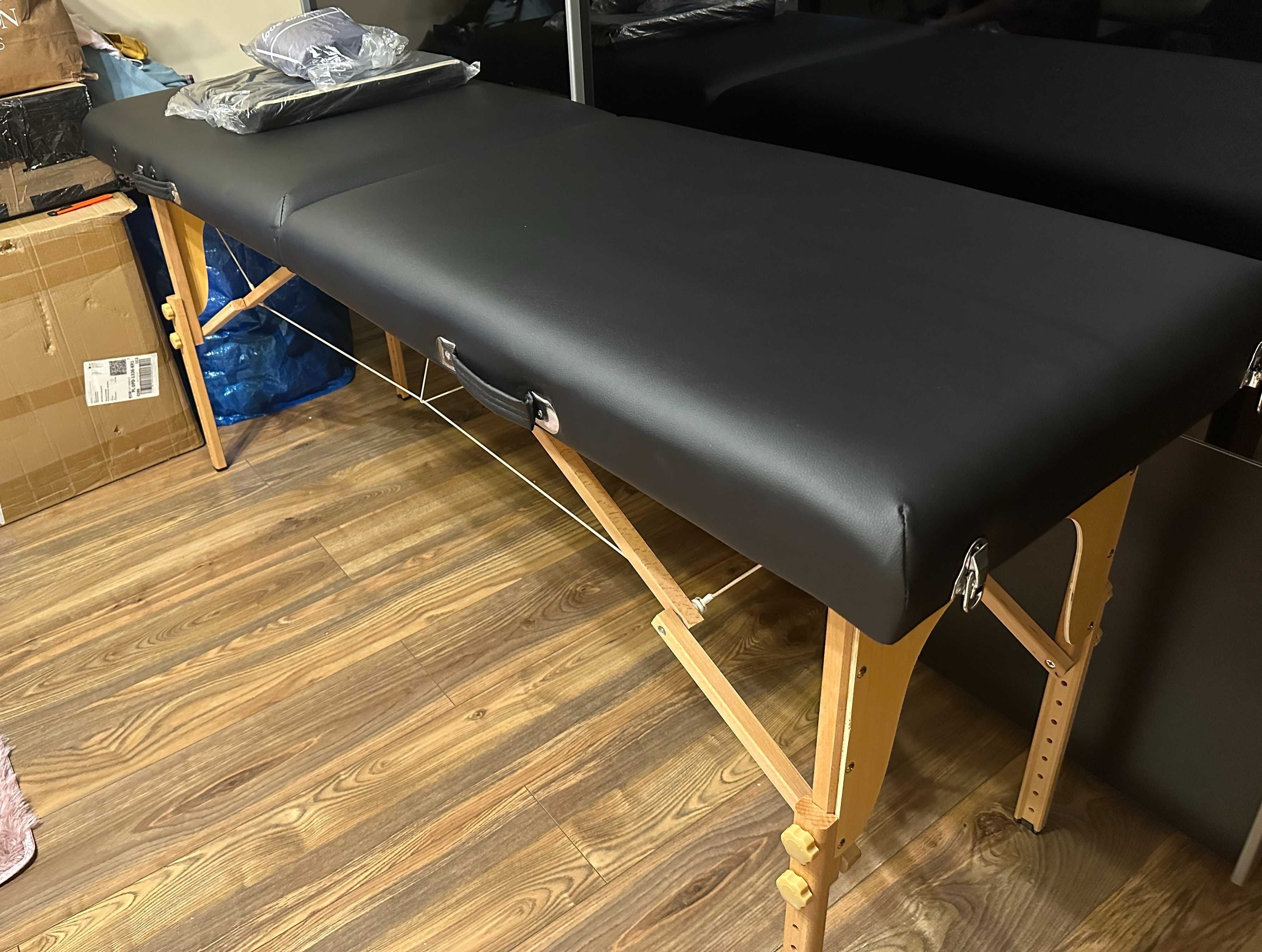 Składany stół do masażu czarny