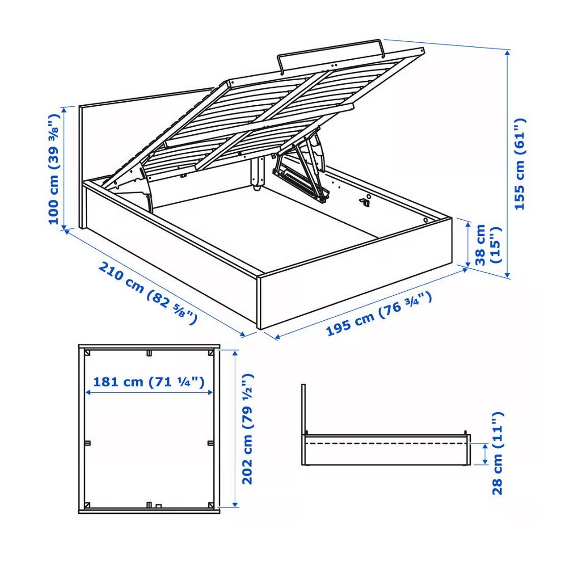 MALM łóżko z pojemnikiem, biały IKEA